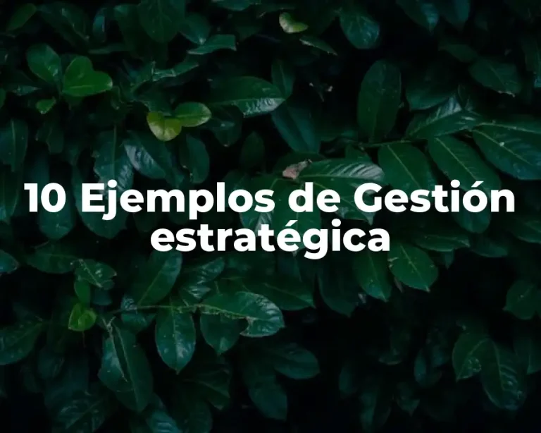 10 Ejemplos de Gestión estratégica