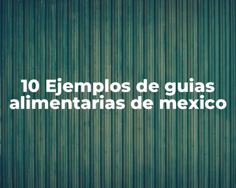 10 Ejemplos de guias alimentarias de mexico