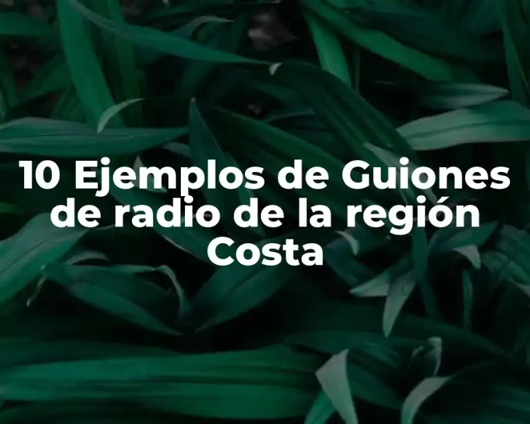 10 Ejemplos de Guiones de radio de la región Costa