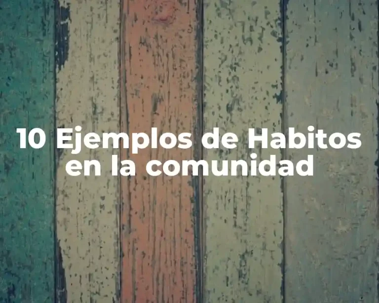 10 Ejemplos de Habitos en la comunidad