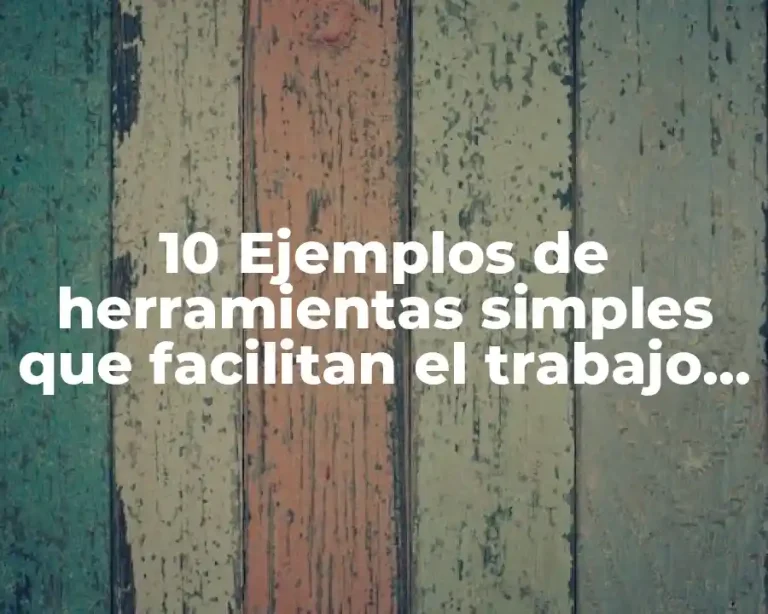 10 Ejemplos de herramientas simples que facilitan el trabajo del hombre