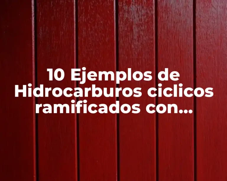 10 Ejemplos de Hidrocarburos ciclicos ramificados con nombre y formula