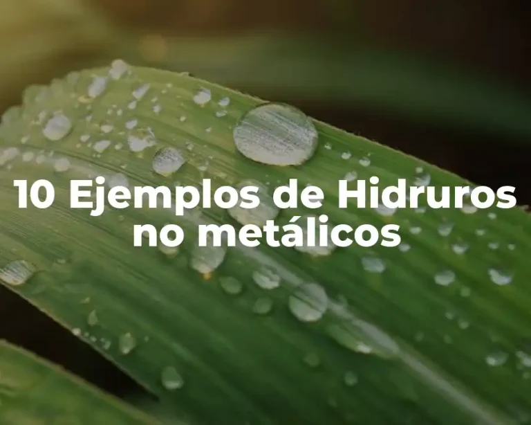 10 Ejemplos de Hidruros no metálicos