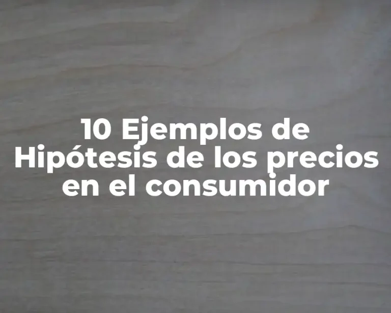 10 Ejemplos de Hipótesis de los precios en el consumidor