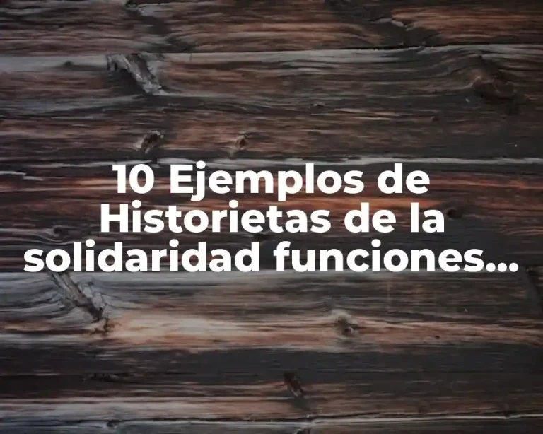 10 Ejemplos de Historietas de la solidaridad funciones valores y actitudes