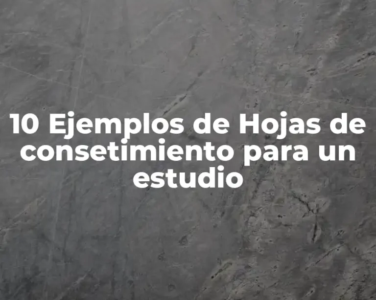 10 Ejemplos de Hojas de consetimiento para un estudio