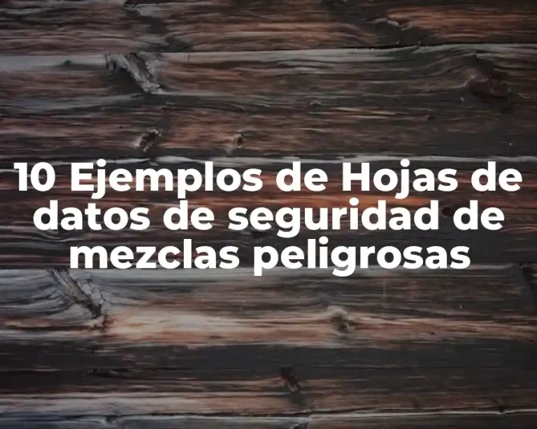 10 Ejemplos de Hojas de datos de seguridad de mezclas peligrosas