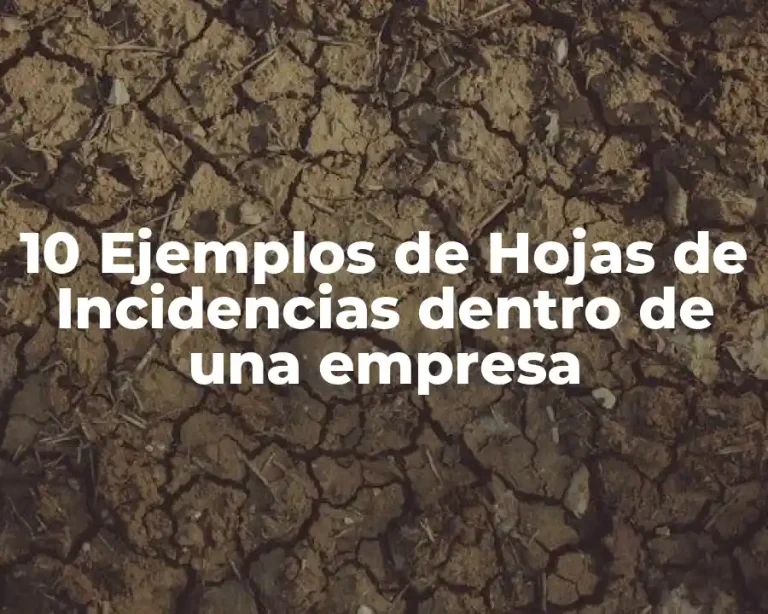 10 Ejemplos de Hojas de Incidencias dentro de una empresa