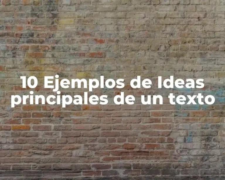 10 Ejemplos de Ideas principales de un texto