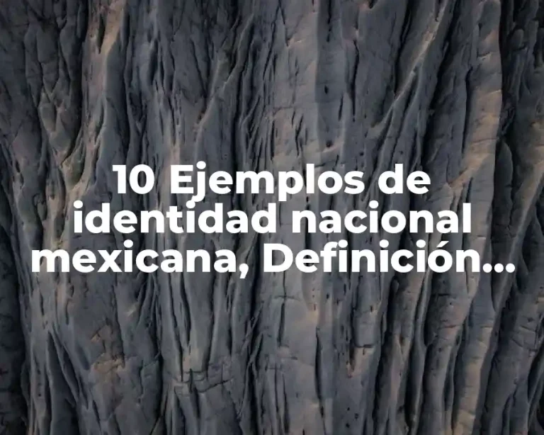 10 Ejemplos de identidad nacional mexicana, Definición, Diferencias y para que sirve