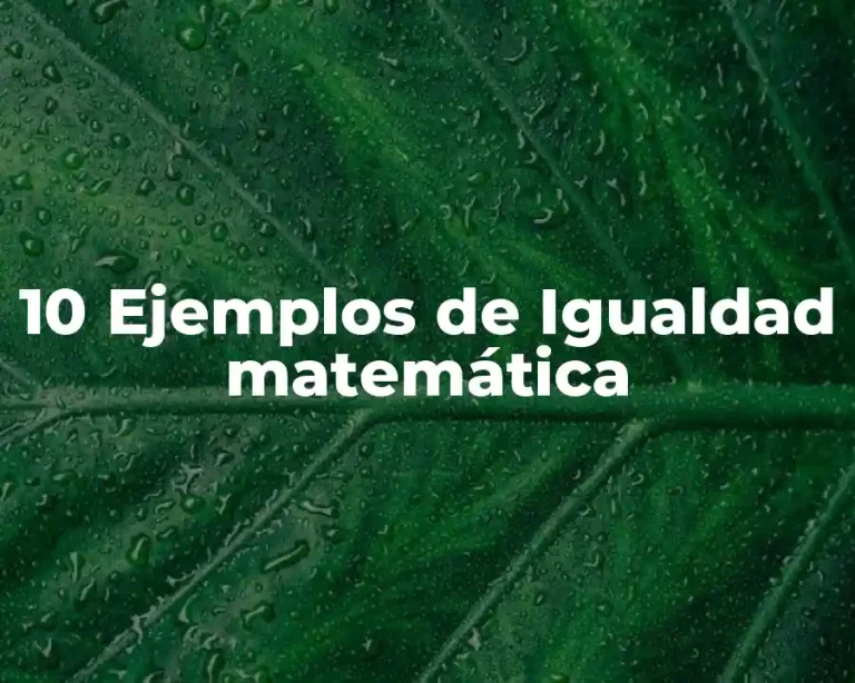 10 Ejemplos de Igualdad matemática