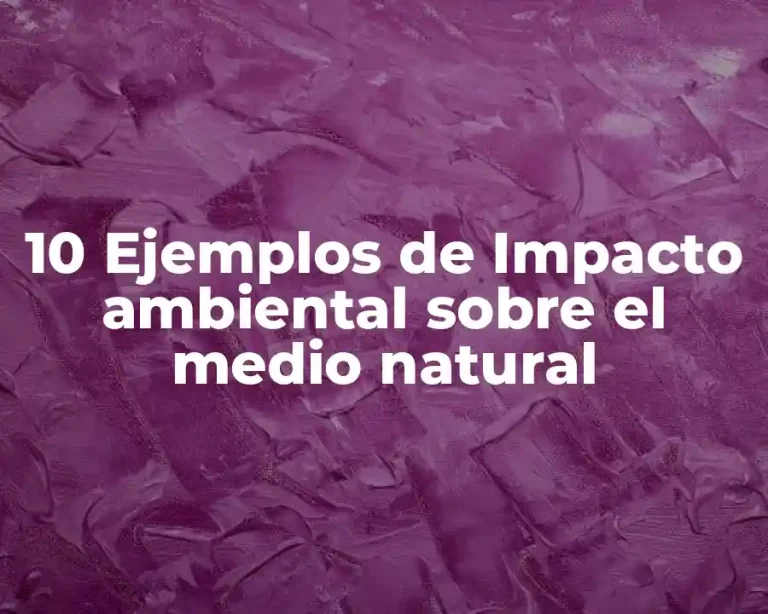 10 Ejemplos de Impacto ambiental sobre el medio natural