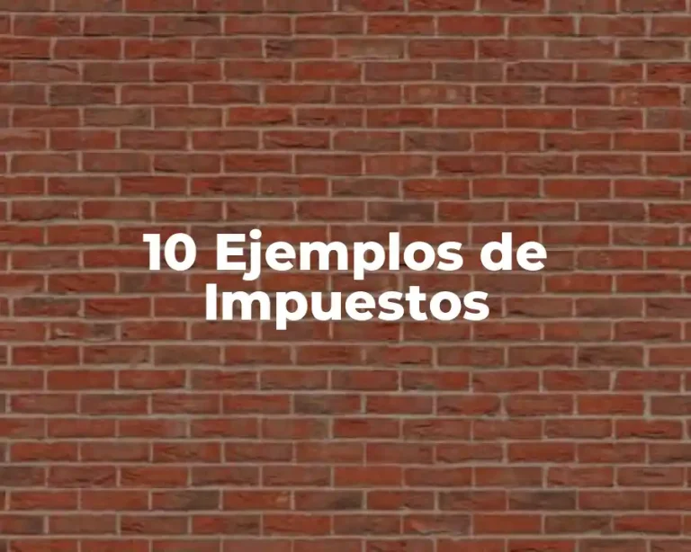 10 Ejemplos de Impuestos