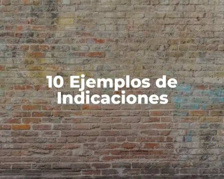 10 Ejemplos de Indicaciones