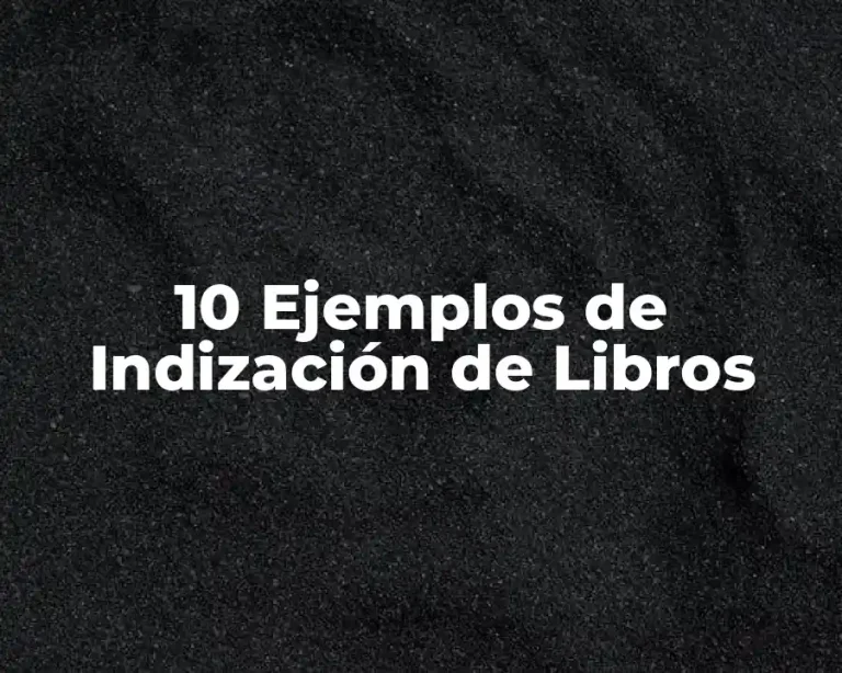 10 Ejemplos de Indización de Libros