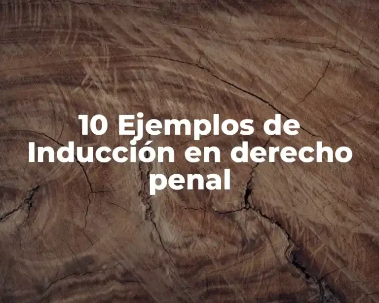 10 Ejemplos de Inducción en derecho penal