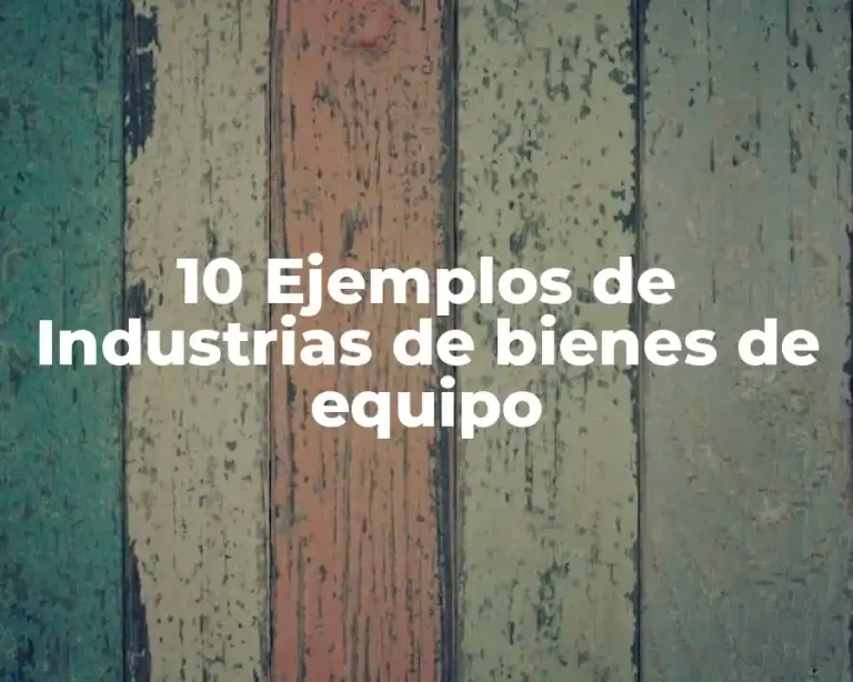10 Ejemplos de Industrias de bienes de equipo