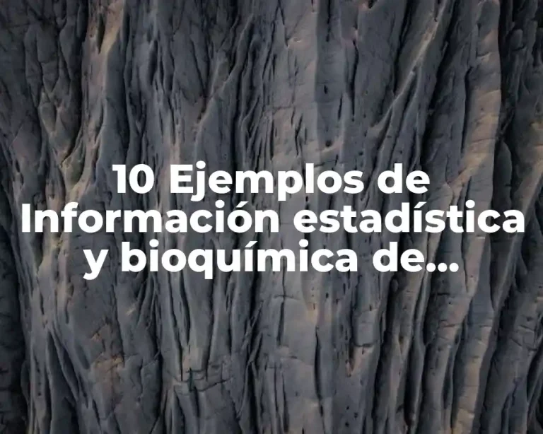 10 Ejemplos de Información estadística y bioquímica de pérdida del hábitat