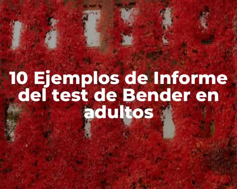 10 Ejemplos de Informe del test de Bender en adultos