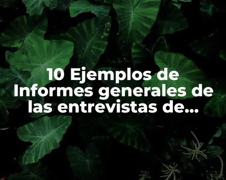 10 Ejemplos de Informes generales de las entrevistas de trabajo (RRHH)
