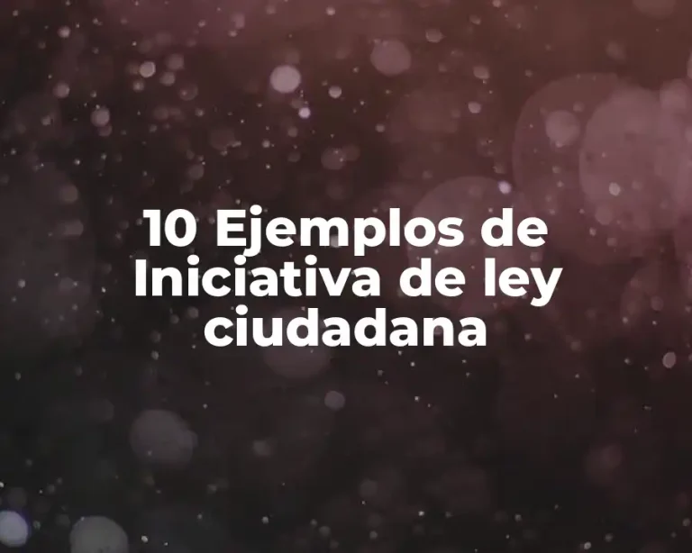 10 Ejemplos de Iniciativa de ley ciudadana