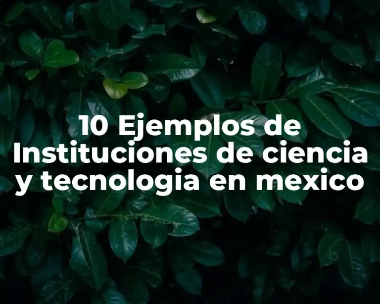 10 Ejemplos de Instituciones de ciencia y tecnologia en mexico