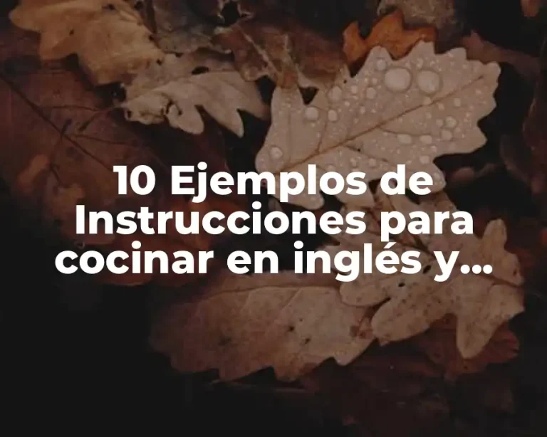 10 Ejemplos de Instrucciones para cocinar en inglés y español