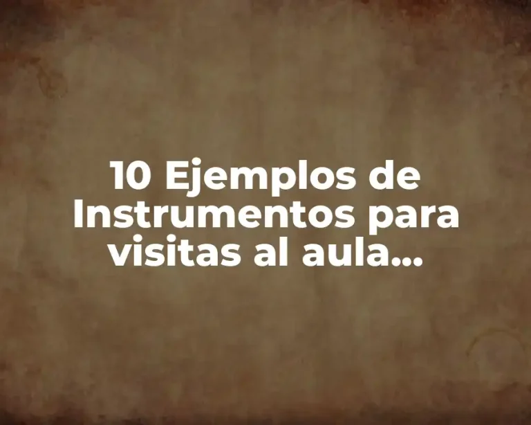 10 Ejemplos de Instrumentos para visitas al aula preescolar por directivos