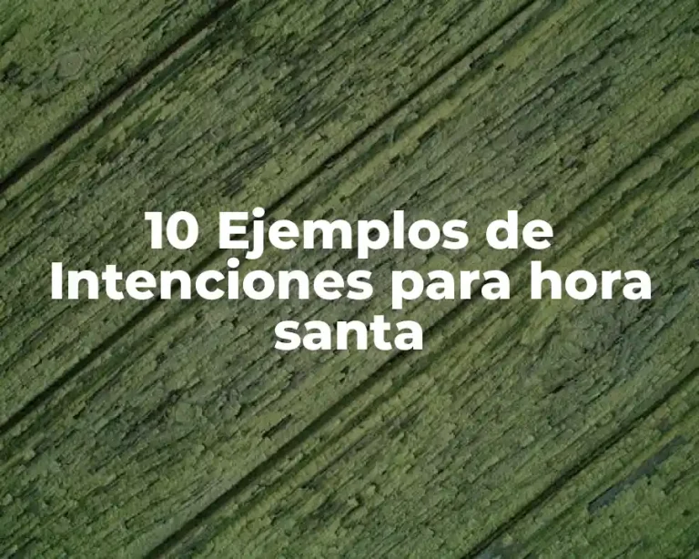 10 Ejemplos de Intenciones para hora santa