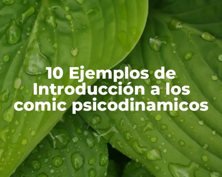 10 Ejemplos de Introducción a los comic psicodinamicos