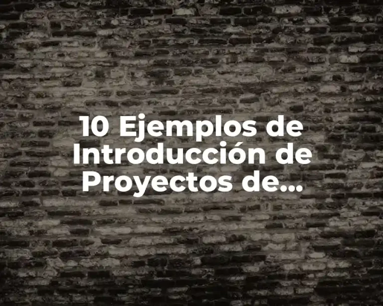10 Ejemplos de Introducción de Proyectos de Investigación