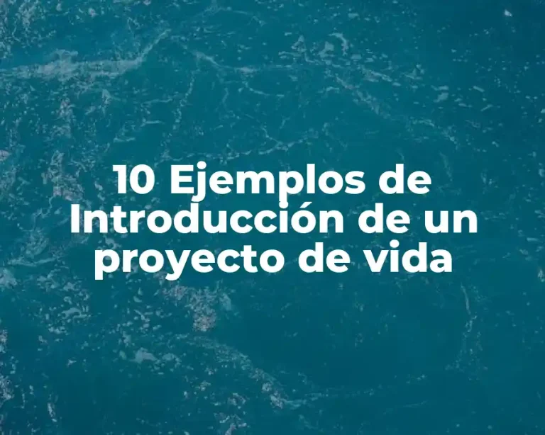 10 Ejemplos de Introducción de un proyecto de vida