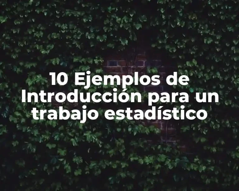 10 Ejemplos de Introducción para un trabajo estadístico