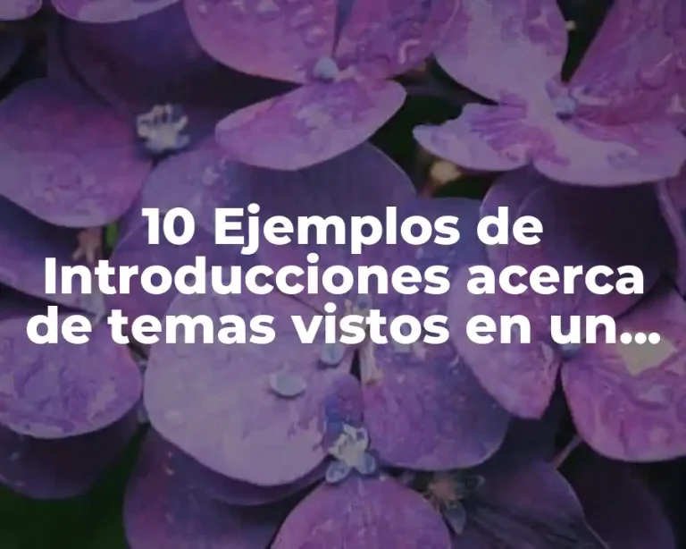 10 Ejemplos de Introducciones acerca de temas vistos en un cuatrimestre