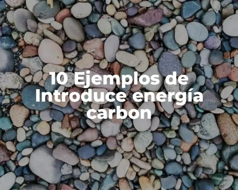 10 Ejemplos de Introduce energía carbon