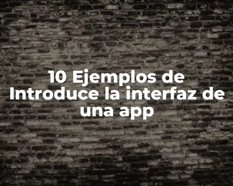 10 Ejemplos de Introduce la interfaz de una app