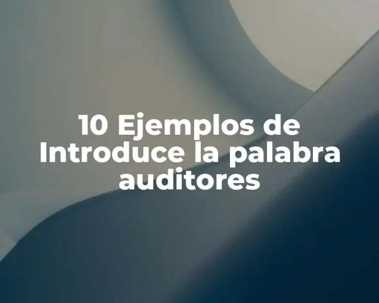 10 Ejemplos de Introduce la palabra auditores