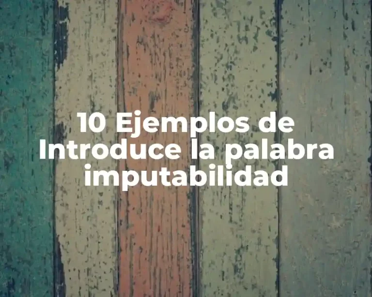 10 Ejemplos de Introduce la palabra imputabilidad