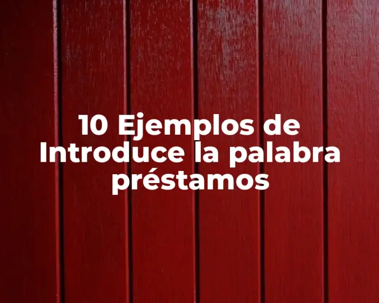 10 Ejemplos de Introduce la palabra préstamos