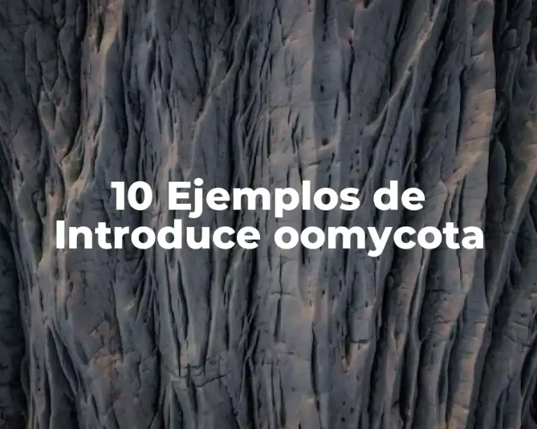 10 Ejemplos de Introduce oomycota