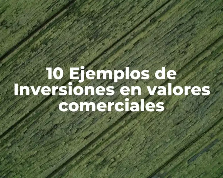 10 Ejemplos de Inversiones en valores comerciales