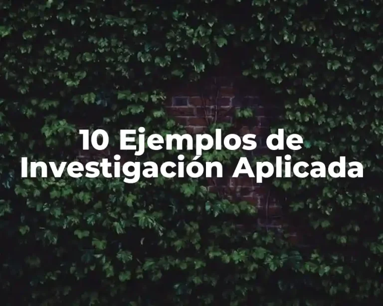 10 Ejemplos de Investigación Aplicada