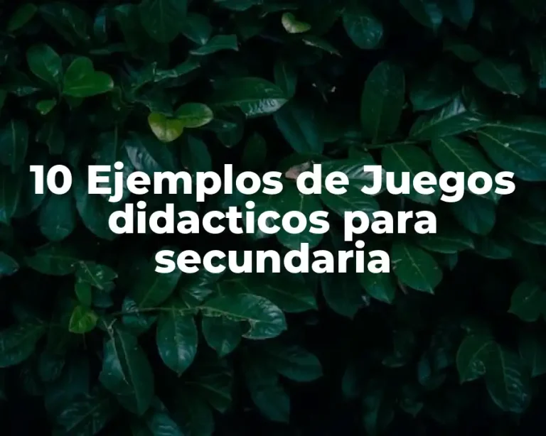 10 Ejemplos de Juegos didacticos para secundaria
