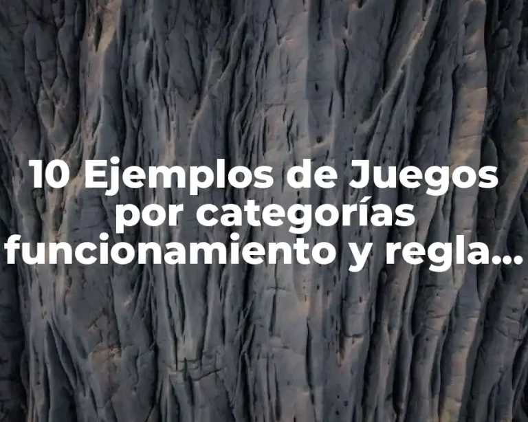 10 Ejemplos de Juegos por categorías funcionamiento y regla de juego