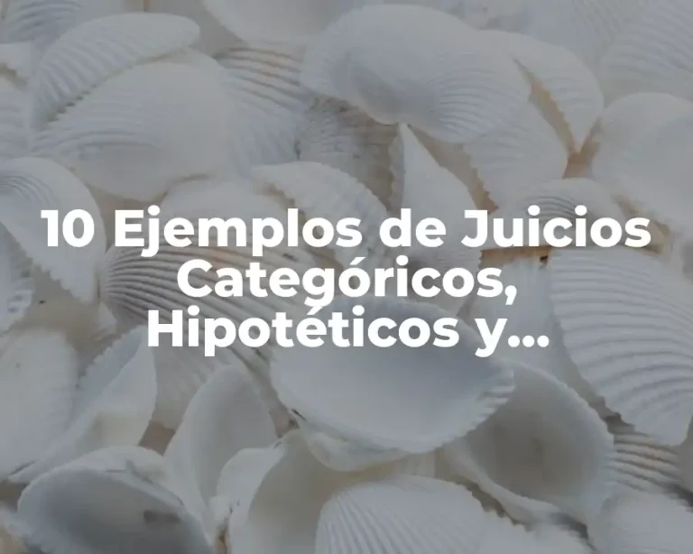 10 Ejemplos de Juicios Categóricos, Hipotéticos y Disyuntivos