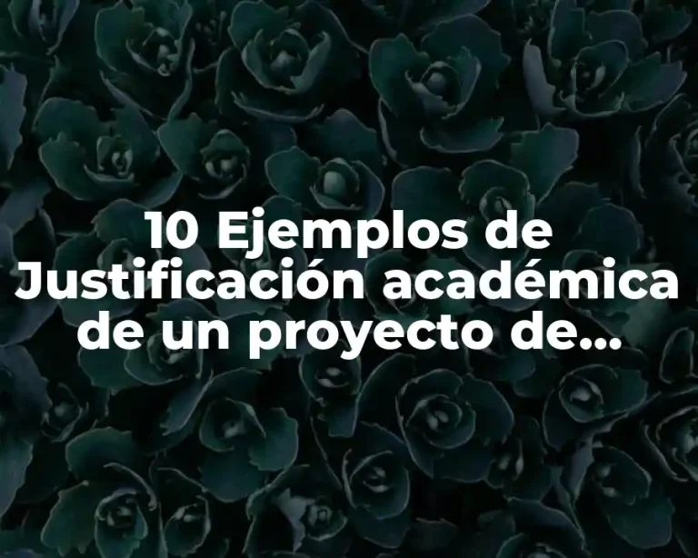 10 Ejemplos de Justificación académica de un proyecto de investigación
