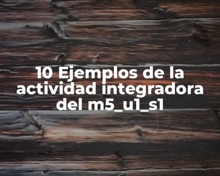 10 Ejemplos de la actividad integradora del m5_u1_s1