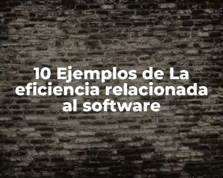 10 Ejemplos de La eficiencia relacionada al software