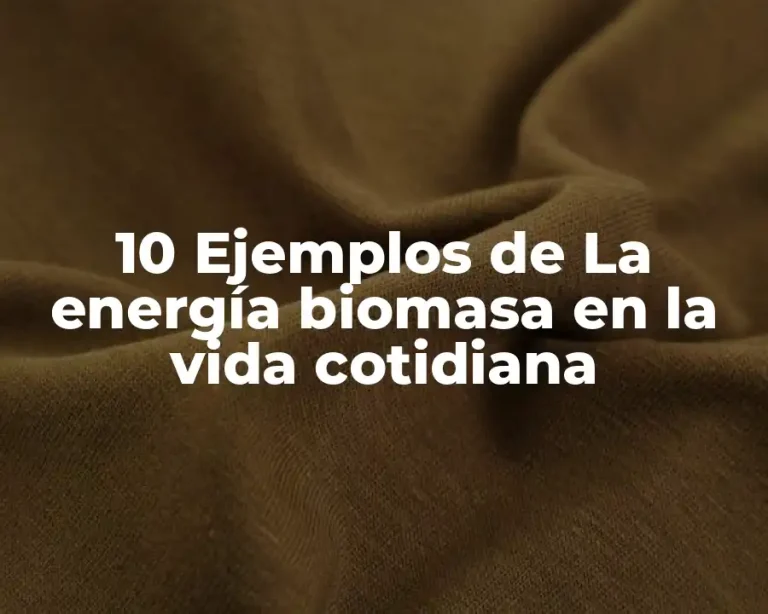10 Ejemplos de La energía biomasa en la vida cotidiana