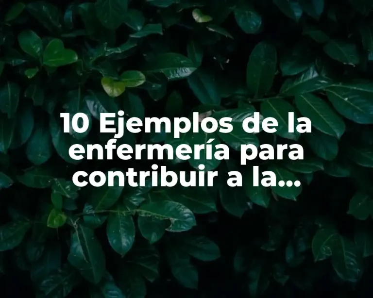 10 Ejemplos de la enfermería para contribuir a la homeostasis